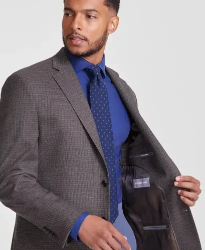 Men's Classic-Fit Pattern Sport Coat-Brown - 3