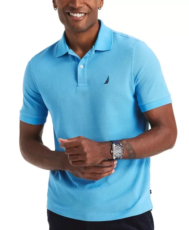Men's Classic-Fit Performance Deck Polo Shirt - Azure Blue - 1
