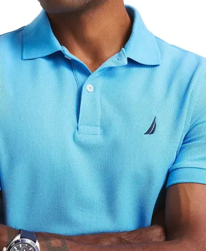 Men's Classic-Fit Performance Deck Polo Shirt - Azure Blue - 3