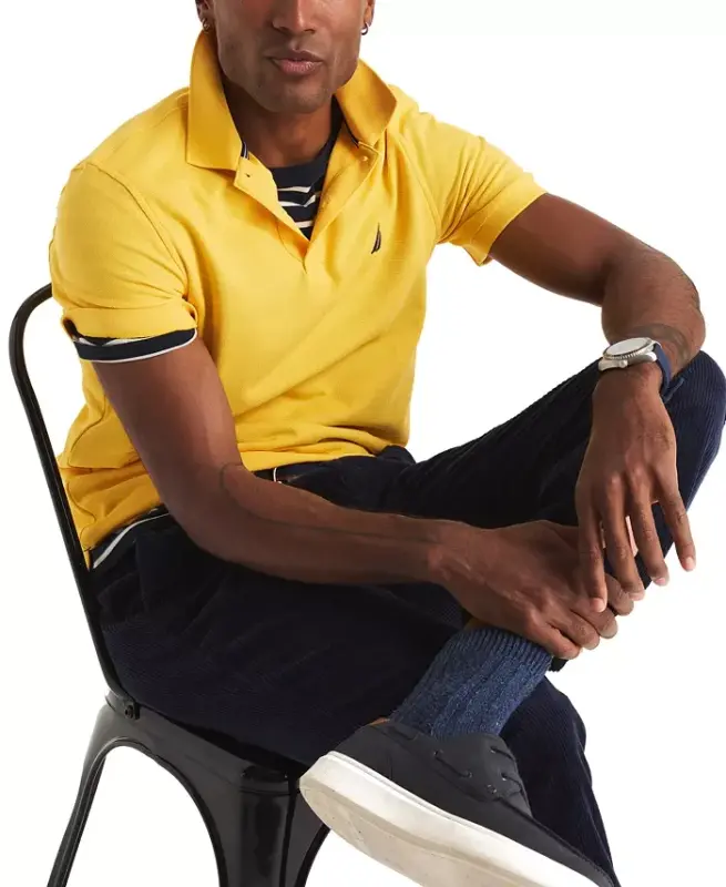 Men's Classic-Fit Performance Deck Polo Shirt - Daffodil - 4