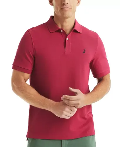 Men's Classic-Fit Performance Deck Polo Shirt - Deep Fuschia 