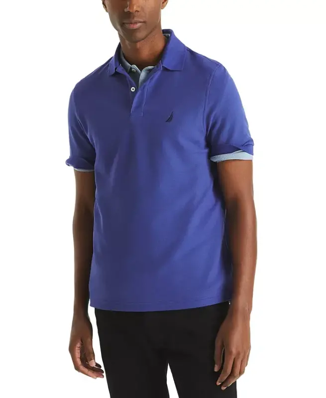 Men's Classic-Fit Performance Deck Polo Shirt - Purple Blue - 3