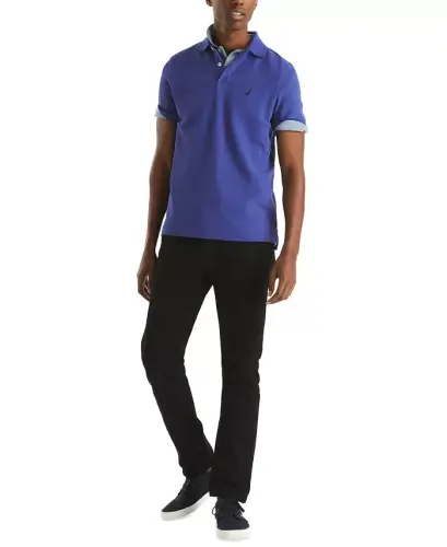 Men's Classic-Fit Performance Deck Polo Shirt - Purple Blue 