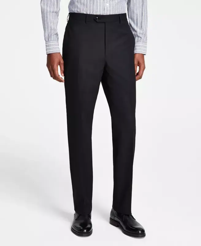 Men's Classic Fit Performance Dress Pants-Black - 2