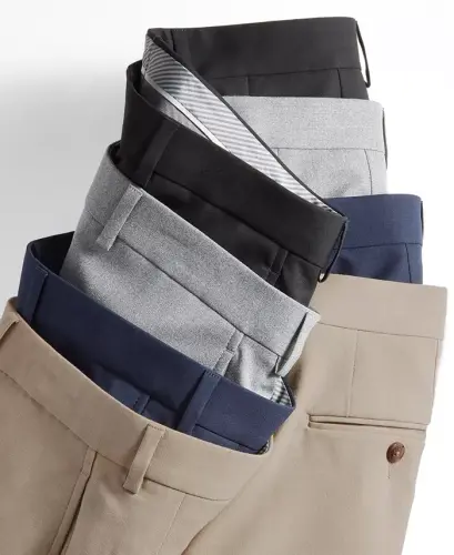 Men's Classic Fit Performance Dress Pants-Navy - 8