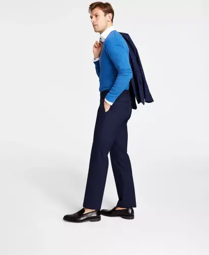 Men's Classic Fit Performance Dress Pants-Navy 