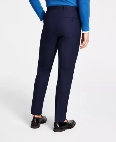 Men's Classic Fit Performance Dress Pants-Navy - 3