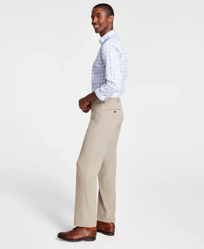 Men's Classic Fit Performance Dress Pants-Tan - MICHAEL KORS