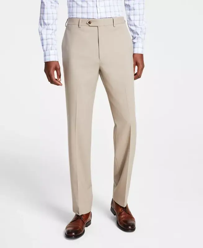 Men's Classic Fit Performance Dress Pants-Tan - 2