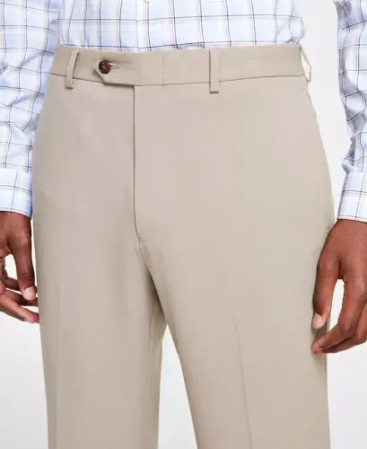 Men's Classic Fit Performance Dress Pants-Tan - 4
