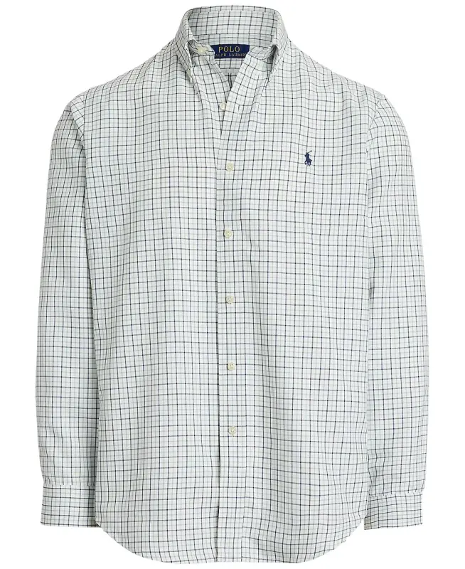 Men's Classic-Fit Performance Oxford Shirt-6810B White Fatigue - 5
