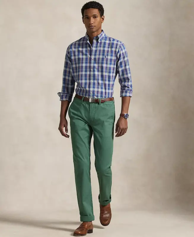 Men's Classic-Fit Performance Oxford Shirt-6812B Purple Blue Multi - 2