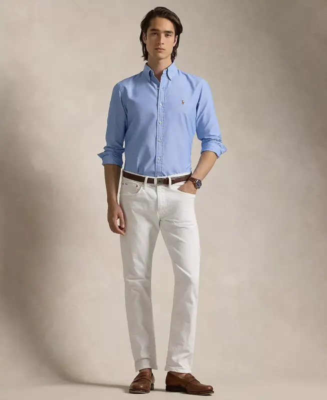 Men's Classic-Fit Performance Oxford Shirt-Blue - 2