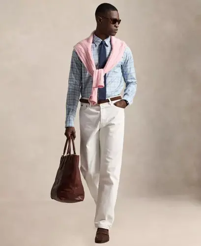 Men's Classic-Fit Performance Oxford Shirt - Blue Green Multi - 3