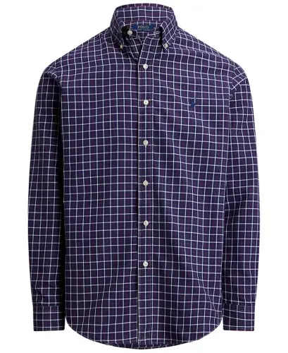 Men's Classic-Fit Performance Oxford Shirt - Navy Wine Multi - 5
