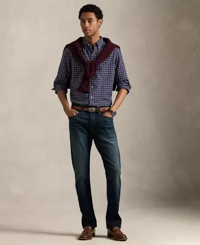 Men's Classic-Fit Performance Oxford Shirt - Navy Wine Multi - POLO RALPH LAUREN (1)