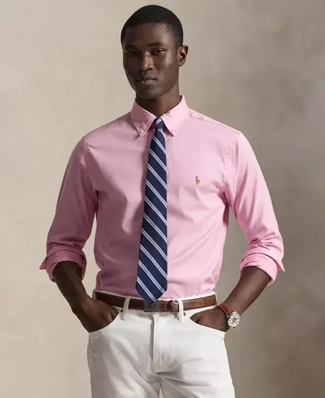 Men's Classic-Fit Performance Oxford Shirt - New Rose - 1