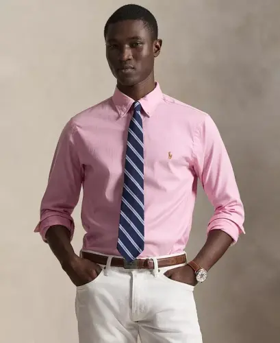 Men's Classic-Fit Performance Oxford Shirt - New Rose 