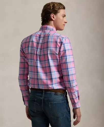 Men's Classic-Fit Performance Oxford Shirt - Pink Blue Multi - 3