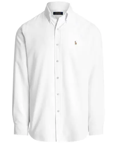 Men's Classic-Fit Performance Oxford Shirt-White - 5