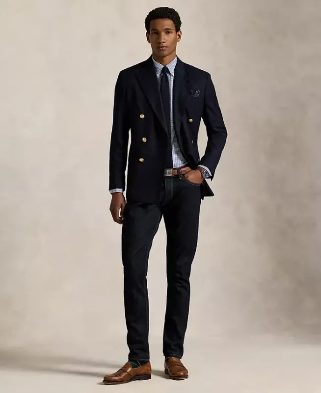 Men's Classic-Fit Performance Oxford Shirt - White Blue Multi - 2