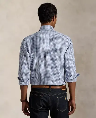 Men's Classic-Fit Performance Oxford Shirt - White Blue Multi - 4