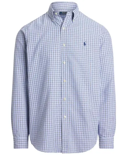 Men's Classic-Fit Performance Oxford Shirt - White Blue Multi - 5