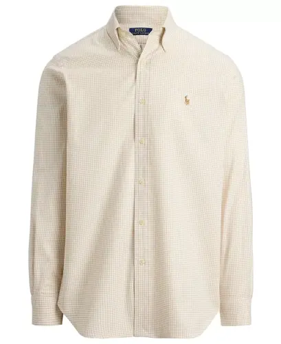 Men's Classic-Fit Performance Oxford Shirt - White Coastal Beige - 4