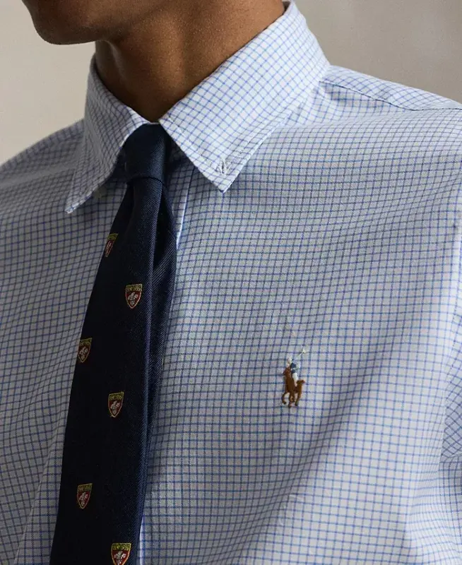 Men's Classic-Fit Performance Oxford Shirt - White Harbor Island Blue - 2