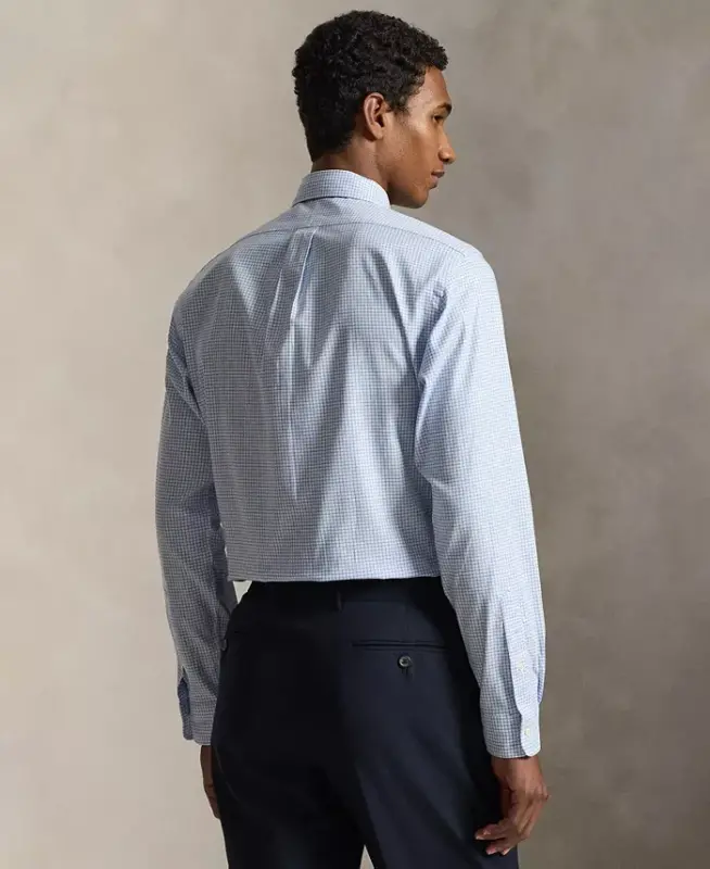 Men's Classic-Fit Performance Oxford Shirt - White Harbor Island Blue - 3