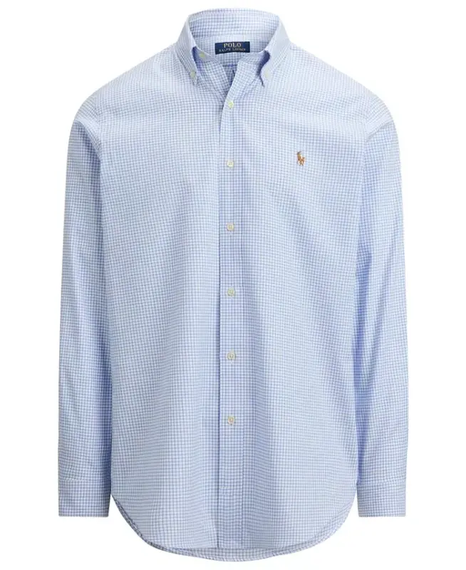 Men's Classic-Fit Performance Oxford Shirt - White Harbor Island Blue - 4