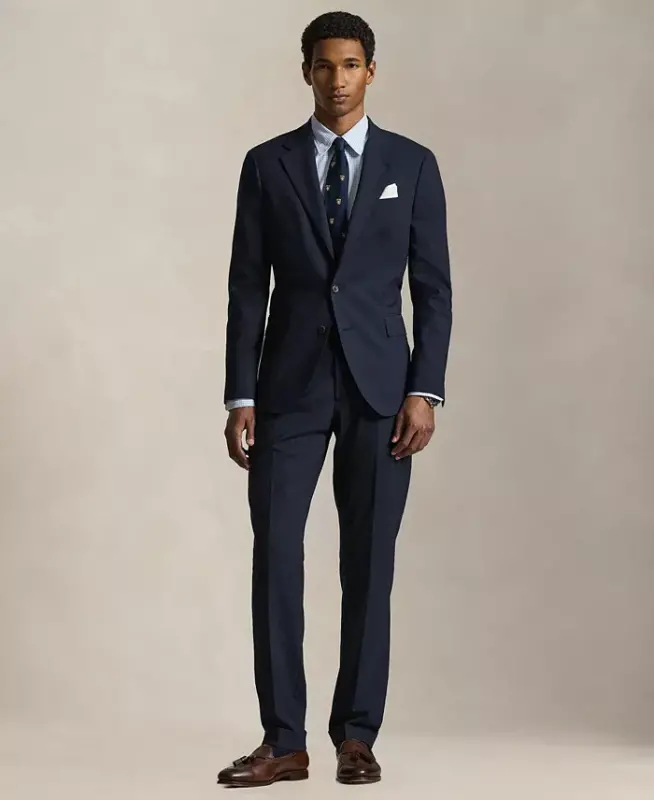 Men's Classic-Fit Performance Oxford Shirt - White Harbor Island Blue - 5