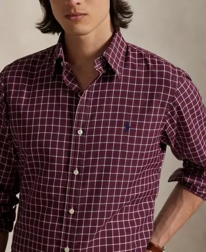 Men's Classic-Fit Performance Oxford Shirt - Wine Navy Multi - POLO RALPH LAUREN (1)