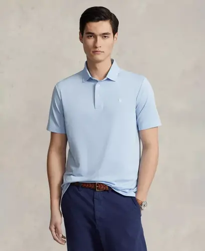Men's Classic-Fit Performance Polo Shirt - Office Blue 