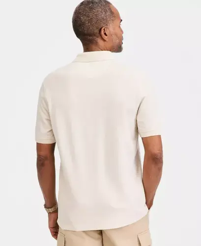Men's Classic Fit Performance Stretch Polo, Created for Modazone - Antique Cream - 4