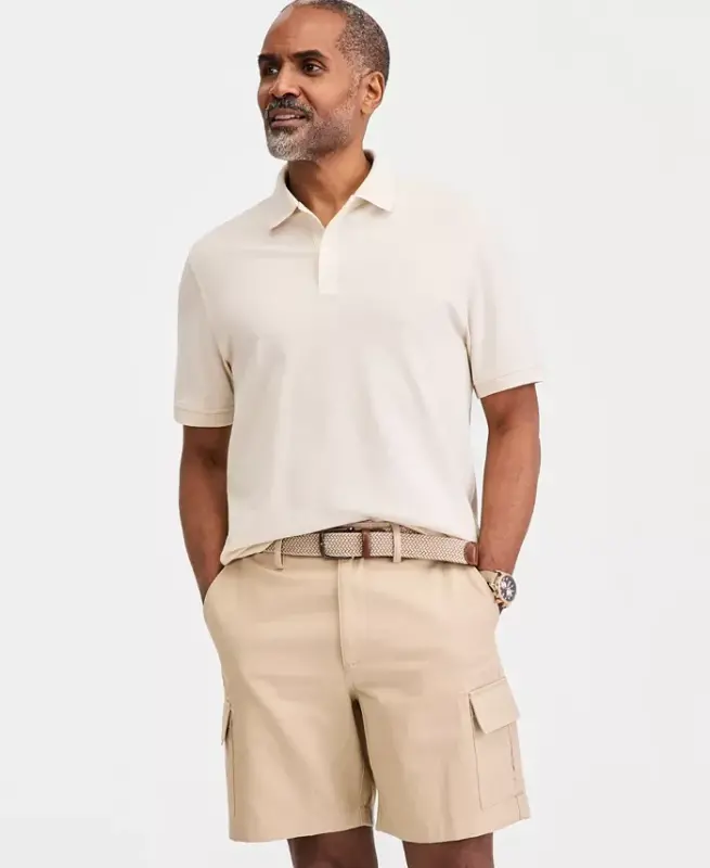 Men's Classic Fit Performance Stretch Polo, Created for Modazone - Antique Cream - CLUB ROOM