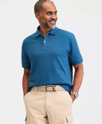 Men's Classic Fit Performance Stretch Polo, Created for Modazone - Deep Diver 