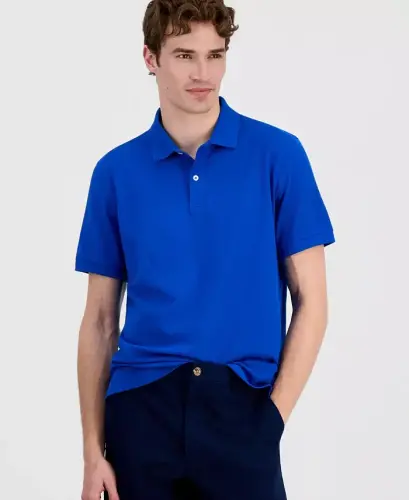 Men's Classic Fit Performance Stretch Polo, Created for Modazone - Intese Cobalt 