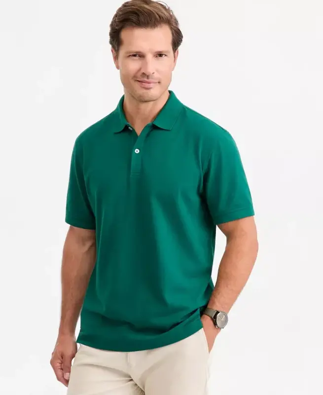 Men's Classic Fit Performance Stretch Polo, Created for Modazone - Luxe Green - CLUB ROOM