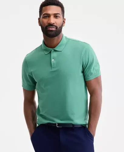 Men's Classic Fit Performance Stretch Polo, Created for Modazone - Saltwater Slide 