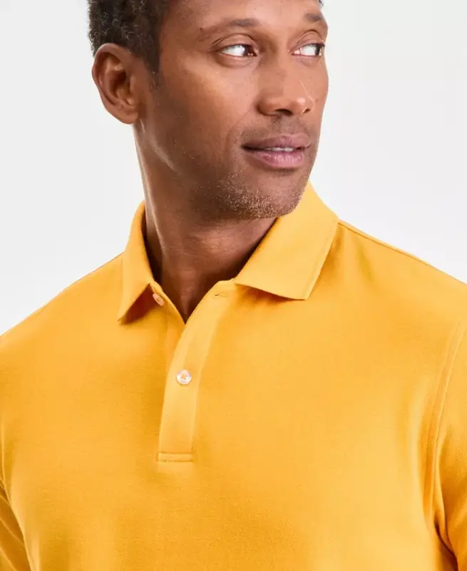 Men's Classic Fit Performance Stretch Polo, Created for Modazone - Sunny Papaya - 2