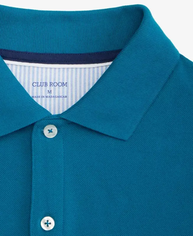 Men's Classic Fit Performance Stretch Polo, Created for Modazone - Teal Simplicity - 4