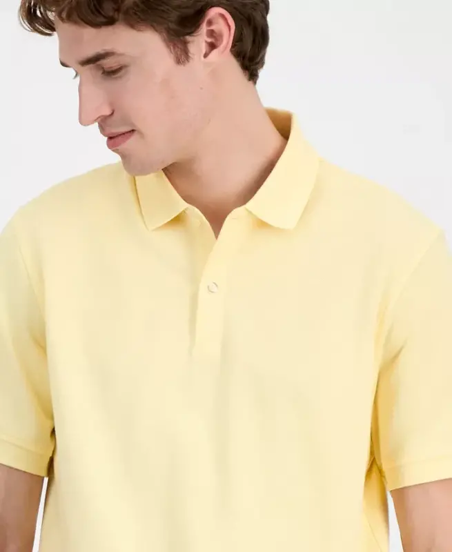 Men's Classic Fit Performance Stretch Polo, Created for Modazone - Yellow Light - 3