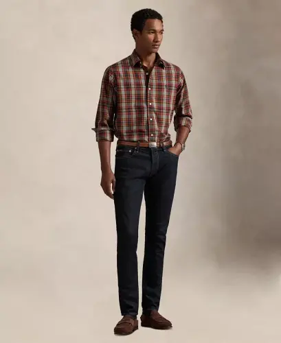 Men's Classic-Fit Plaid Performance Shirt - Cream Navy Multi - POLO RALPH LAUREN (1)