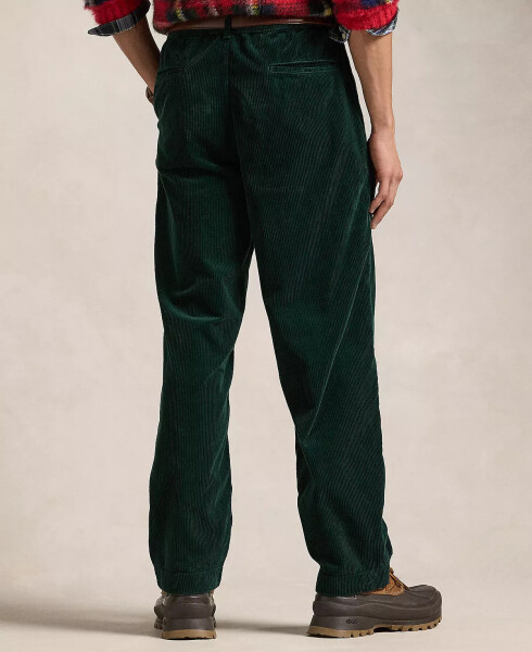 Men's Classic-Fit Pleated Corduroy Pants Green - 2