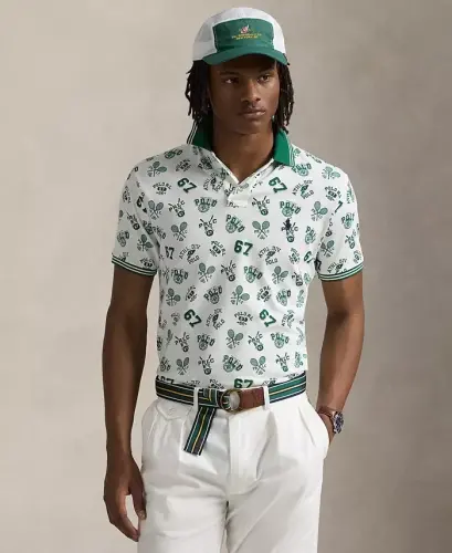 Men's Classic-Fit Print Mesh Polo Shirt - 1