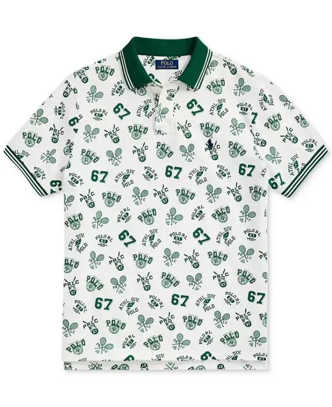 Men's Classic-Fit Print Mesh Polo Shirt - 5