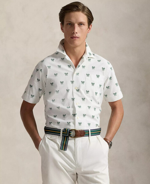 Men's Classic-Fit Racquet-Print Oxford Shirt - POLO RALPH LAUREN
