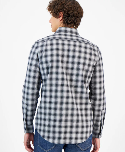 Men's Classic-Fit Shadow Plaid Shirt Black - 2