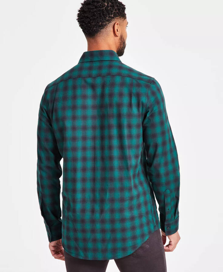 Men's Classic-Fit Shadow Plaid Shirt Dark Emerald - 2